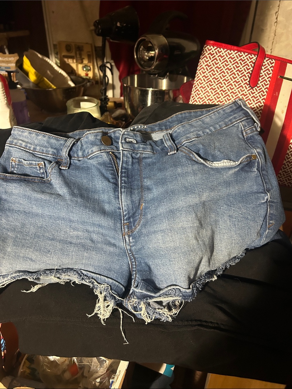 a.n.a Women's Light Blue Distressed Denim Cutoff Shorts